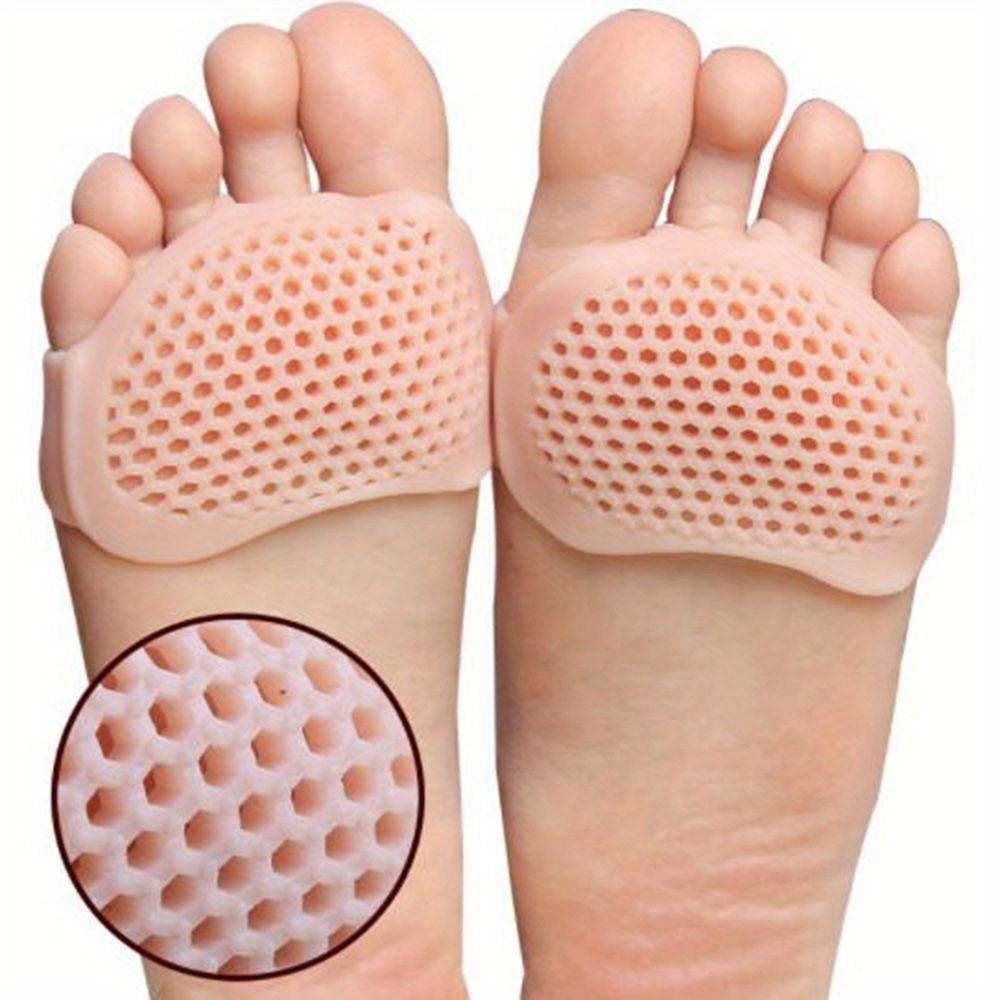 1 Pair of Silicone Foot Pads, Including Forefoot and Insole with Honeycomb Mesh Texture