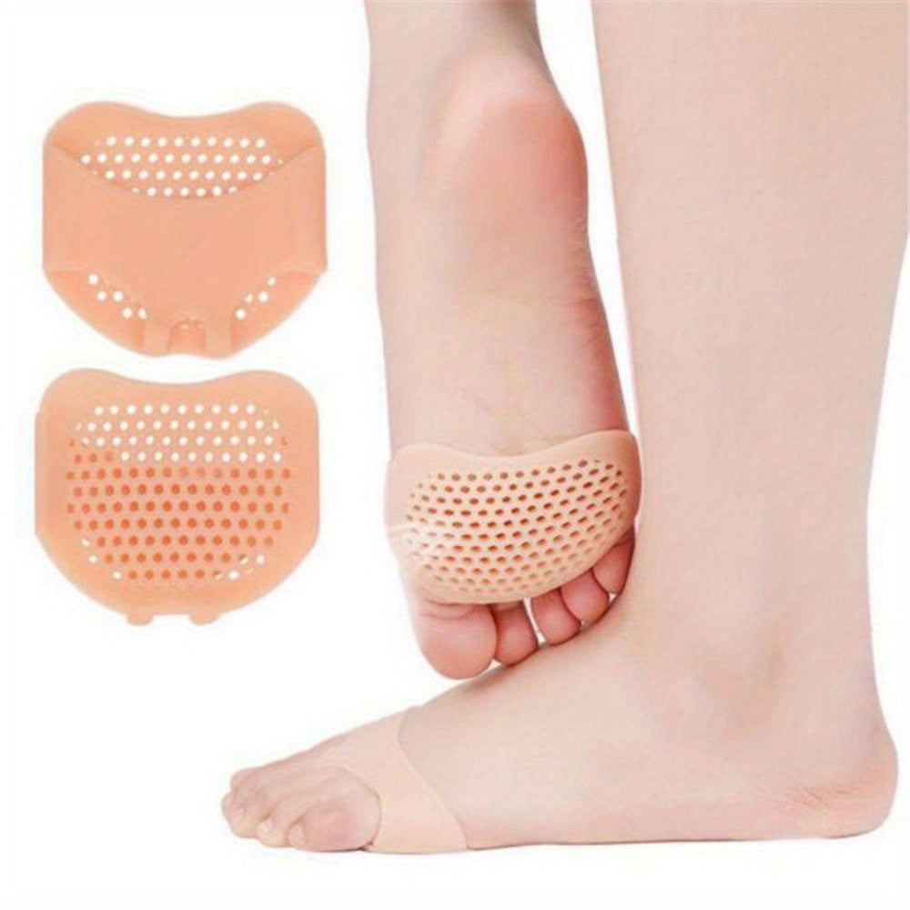 1 Pair of Silicone Foot Pads, Including Forefoot and Insole with Honeycomb Mesh Texture