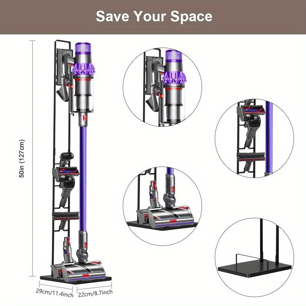 Durable Metal Stand for Dyson Models V6, V7, V8, V10, V11 - Handy Storage Rack for Cordless Vacuums and Accessories