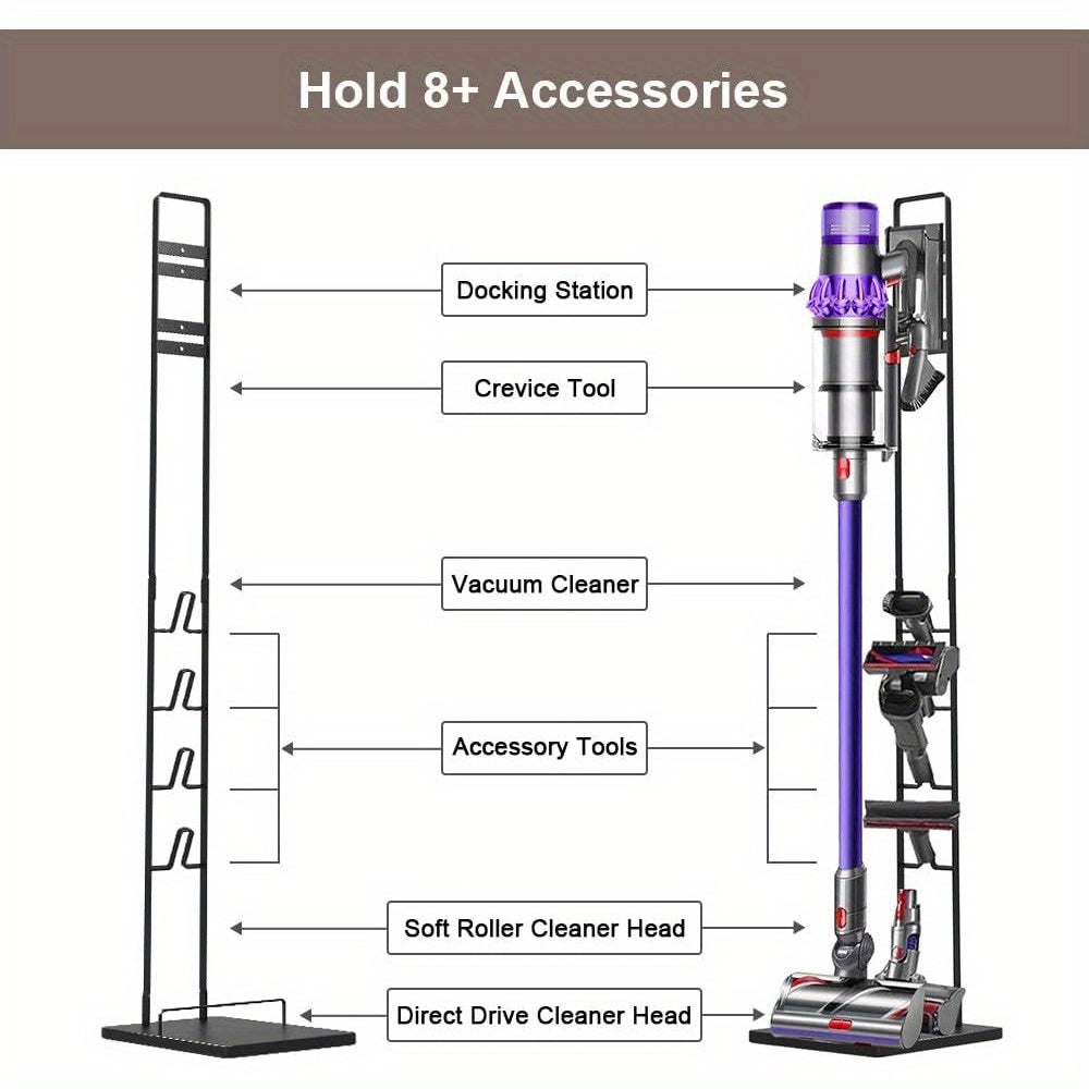 Durable Metal Stand for Dyson Models V6, V7, V8, V10, V11 - Handy Storage Rack for Cordless Vacuums and Accessories