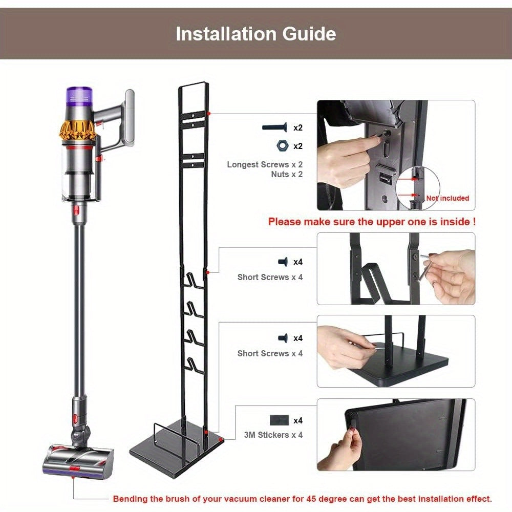 Durable Metal Stand for Dyson Models V6, V7, V8, V10, V11 - Handy Storage Rack for Cordless Vacuums and Accessories