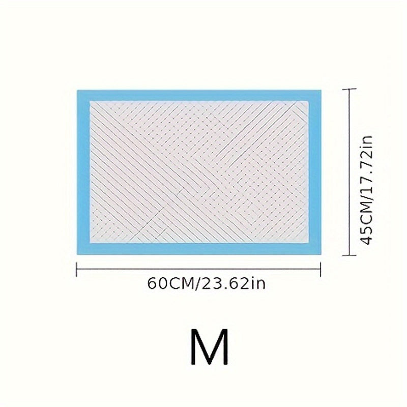 Disposable Dog Urine Pads in packs of 20, 40, 50, or 100. Highly absorbent with leak-proof design and odor removal feature. Ideal for potty training and pet cleaning.