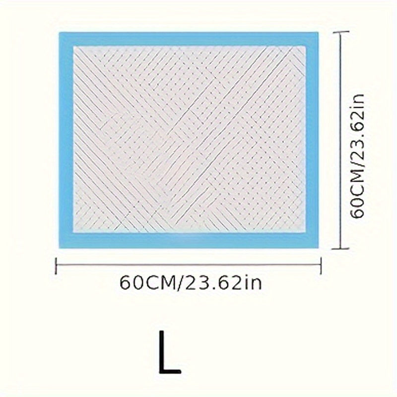 Disposable Dog Urine Pads in packs of 20, 40, 50, or 100. Highly absorbent with leak-proof design and odor removal feature. Ideal for potty training and pet cleaning.