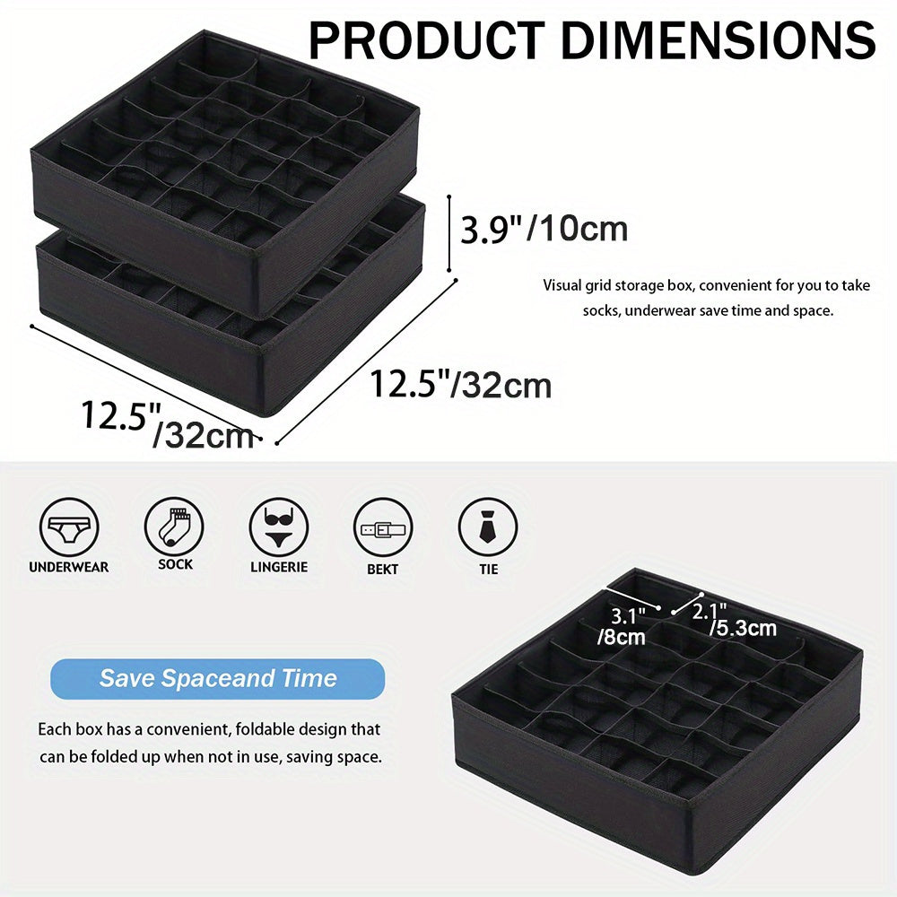 Foldable Fabric Storage Cube - Ideal for Organizing Socks, Ties, and Underwear in Drawers and Cabinets, Saves Space