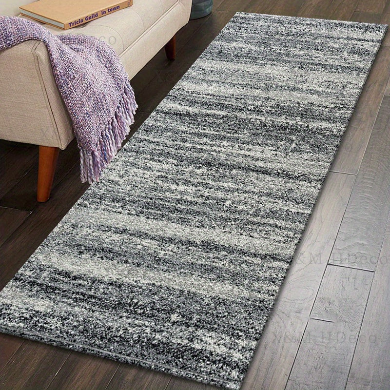 Gray Runner Rug with Ultra-Soft, Non-Slip Washable Polyester and Memory Foam Cushion for Kitchen, Laundry Room & Hallways - Various Sizes to Choose From