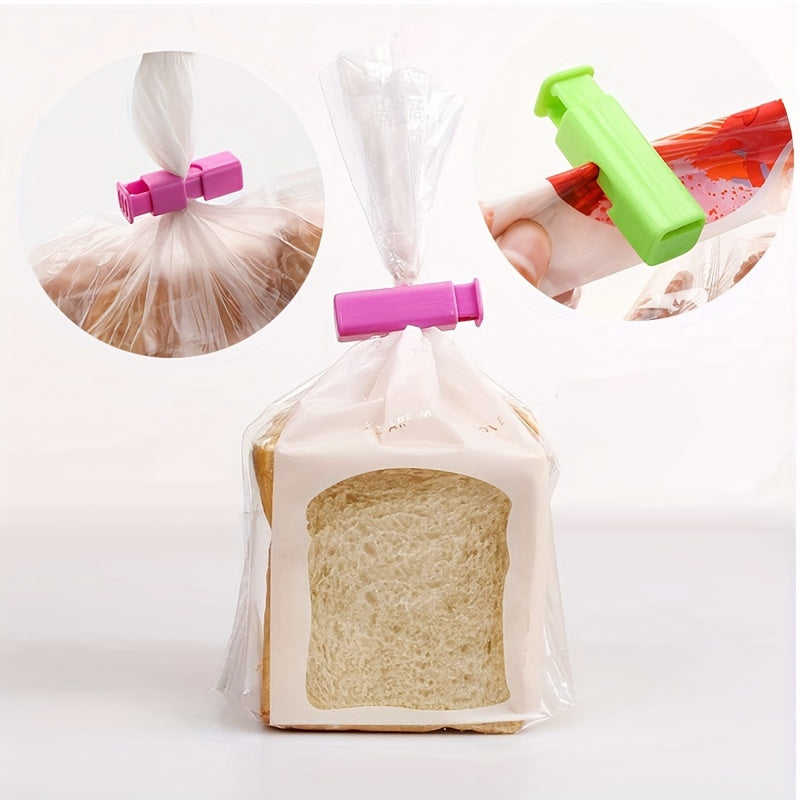 Set of 12 or 15 Bread and Bagel Bag Clips - Easy Squeeze and Lock Sealing Clips for Various Bags, Essential Kitchen Supplies