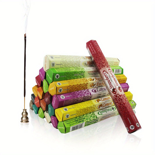 20pcs/box Incense Sticks in assorted fragrances ideal for yoga, meditation, and home decoration.