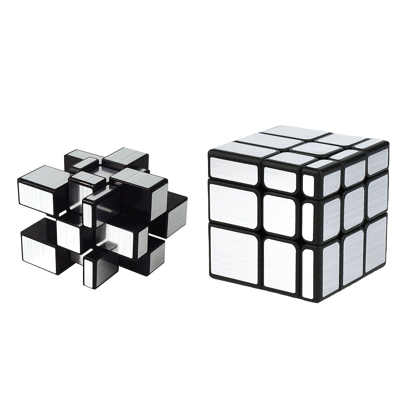 3x3 Mirror Cube with silvery and golden color options, suitable for competitions and daily fun, easy to learn, smooth, durable, and lightweight.