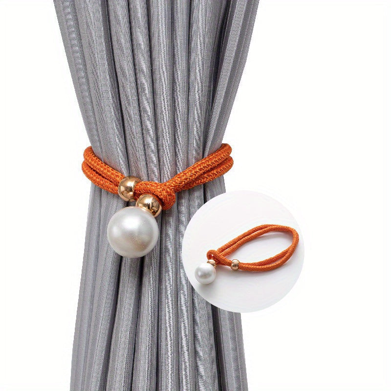 Modern and simple faux pearl curtain tieback curtain holdback for adding a touch of elegance to your living room decor.