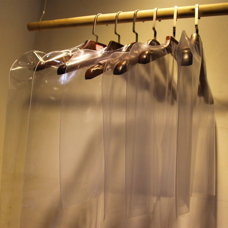 Transparent Clothing Store Clothing Dust Cover, available in sets of 5 or 10 pieces. Hang these adult-sized storage bags in your closet to protect your clothes from dust. Keep your garments clean and organized with these household clothing protection