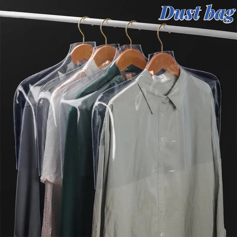 Transparent Clothing Store Clothing Dust Cover, available in sets of 5 or 10 pieces. Hang these adult-sized storage bags in your closet to protect your clothes from dust. Keep your garments clean and organized with these household clothing protection