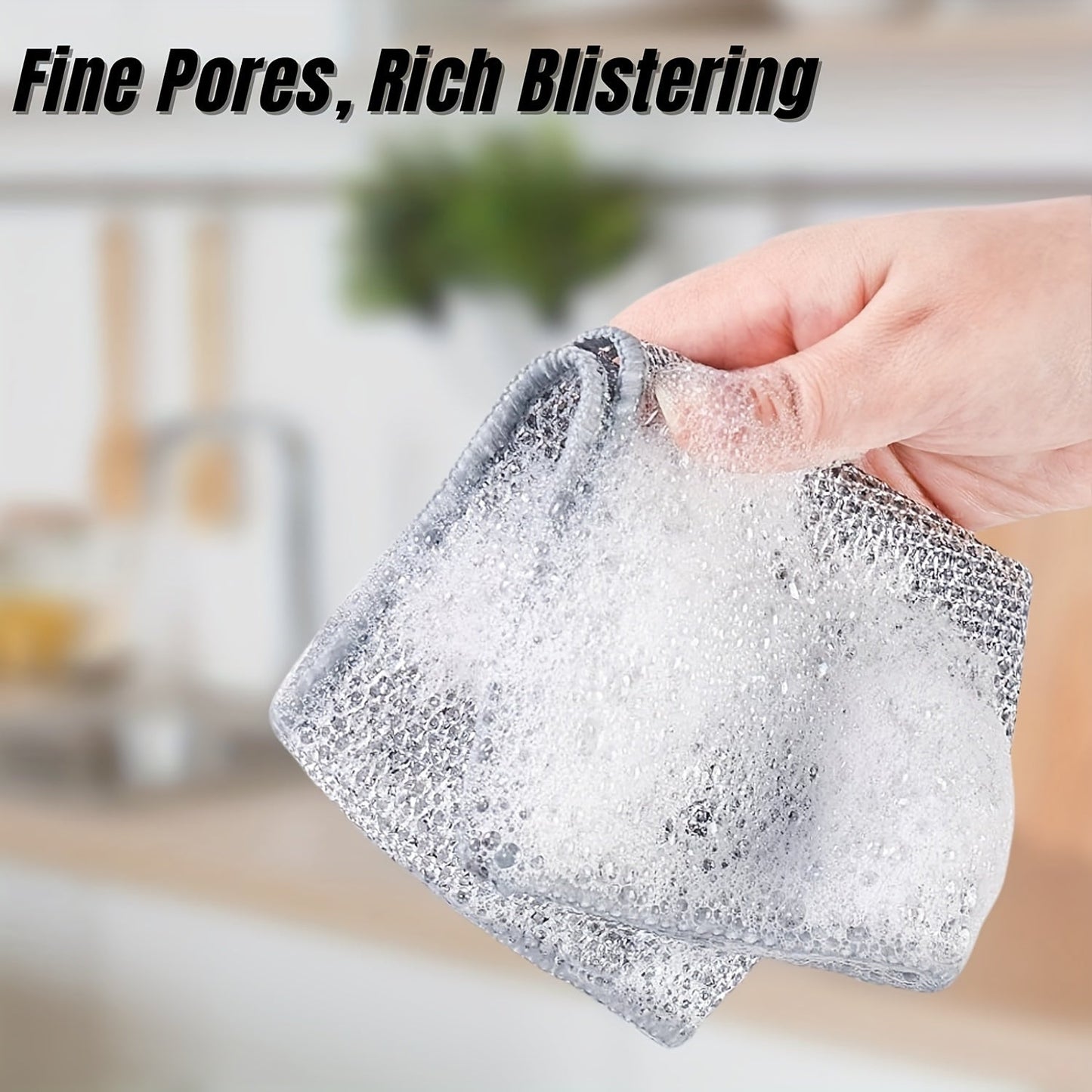 Set of 12 Non-Stick Oil Mesh Dishcloths - Long-lasting Cleaning Cloths for Kitchenware - Effective in Removing Stains and Grease from Dishes, Pots, and Stove