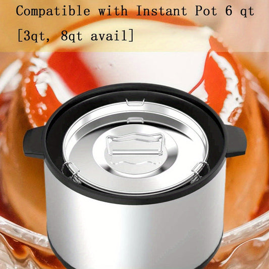 Stainless Steel Flan Mold with Lid, Handle, and 1.5QT Capacity - Portable Round Cake Baking Mold for Chocolate Cake, Cupcake, Pudding, and More