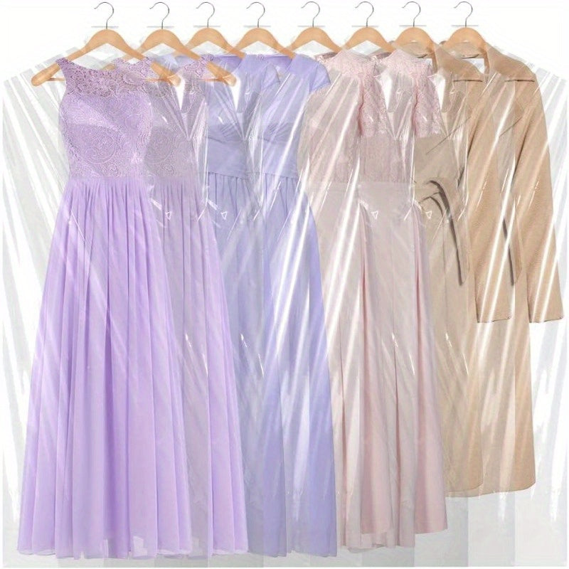 20-piece Value Pack of 149.99 Cm Clear Plastic Garment Bags for Dry Cleaning and Laundry Storage.