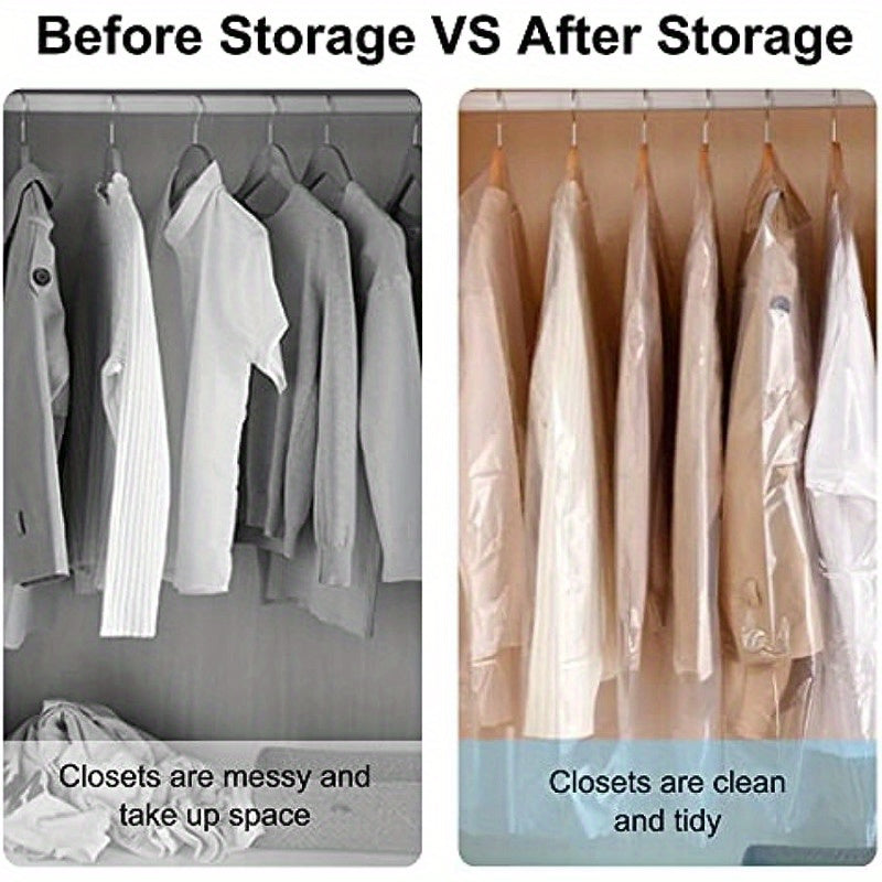 20-piece Value Pack of 149.99 Cm Clear Plastic Garment Bags for Dry Cleaning and Laundry Storage.