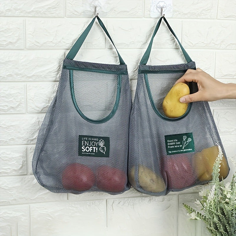 Sturdy Mesh Kitchen Storage Bags suitable for Garlic, Potatoes, and Onions | Not Suitable for Food Storage