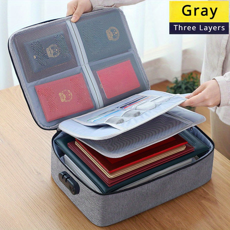 Multi-layer High-capacity Woman Certificate Storage Bag, Versatile File Sorting Box for Certificates, Ideal for Mothers and Household Organization