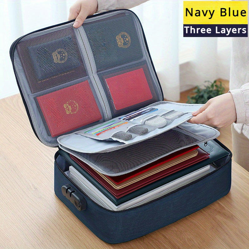 Multi-layer High-capacity Woman Certificate Storage Bag, Versatile File Sorting Box for Certificates, Ideal for Mothers and Household Organization