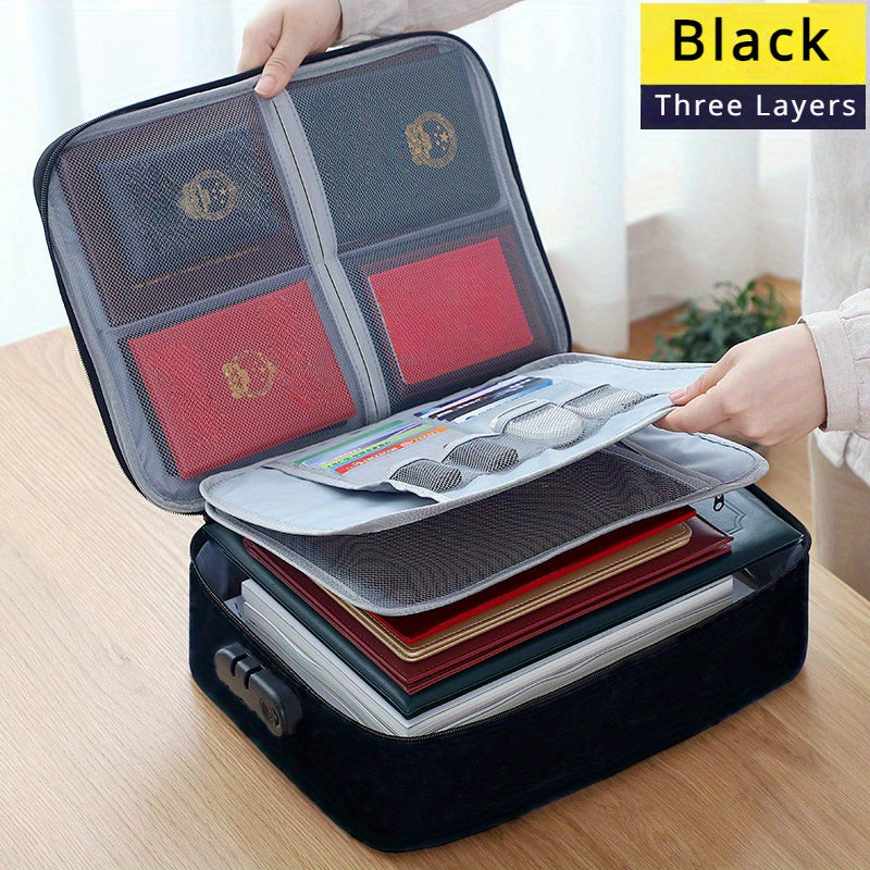 Multi-layer High-capacity Woman Certificate Storage Bag, Versatile File Sorting Box for Certificates, Ideal for Mothers and Household Organization