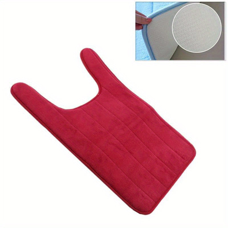 Non-Slip Bathroom Safety Mat, Household U-shaped Water Absorbent Pad with Slow Rebound Technology, Toilet Mat and Floor Mat for Bathroom