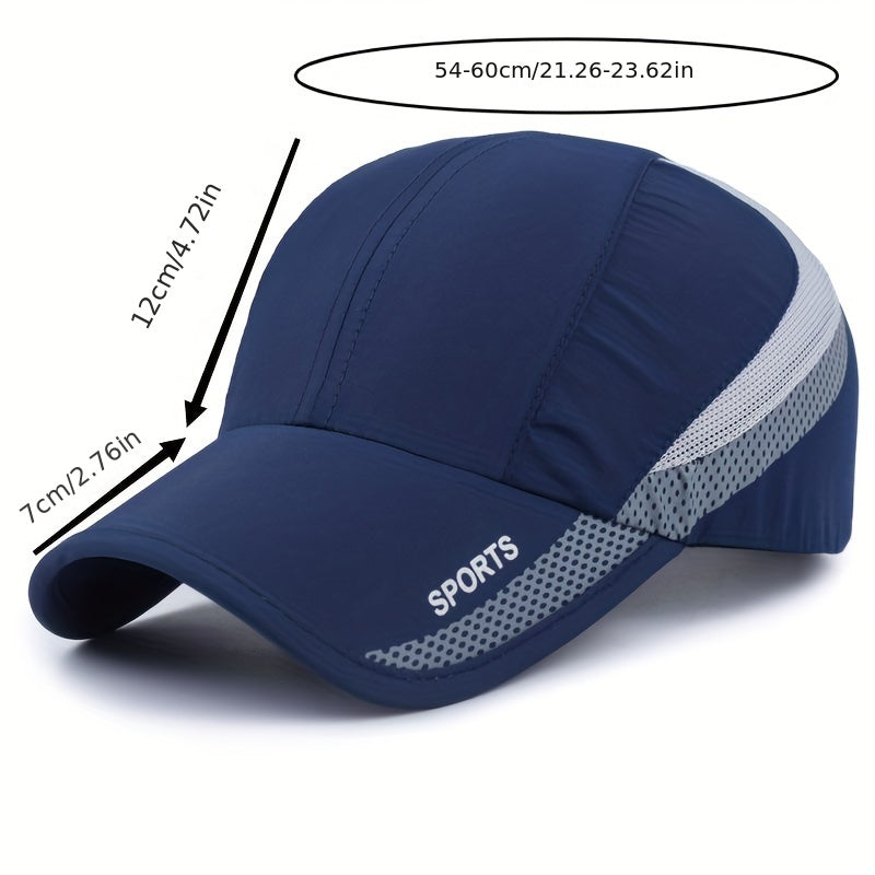 Stay cool and stylishly protected with a quick-drying baseball cap for outdoor activities.