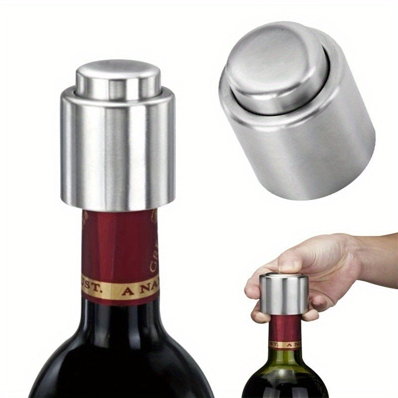 Stainless Steel Vacuum Stopper for Wine and Other Beverages - Ideal for Bars, Restaurants, and Homes