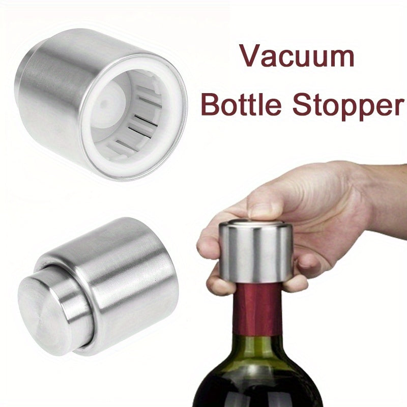 Stainless Steel Vacuum Stopper for Wine and Other Beverages - Ideal for Bars, Restaurants, and Homes