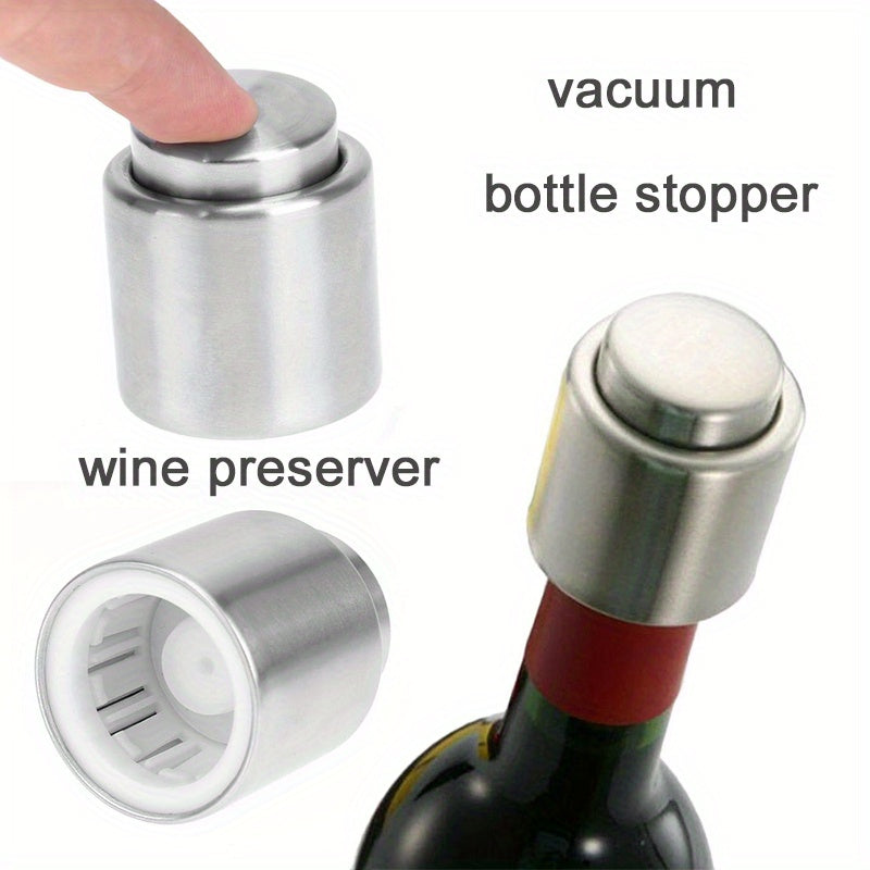 Stainless Steel Vacuum Stopper for Wine and Other Beverages - Ideal for Bars, Restaurants, and Homes