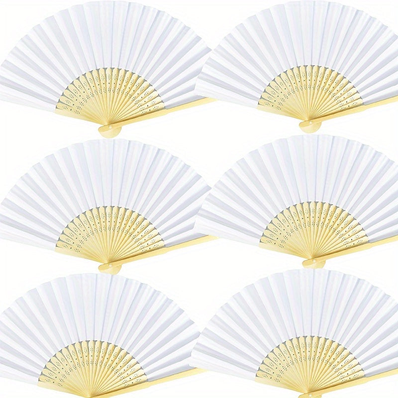 Vintage Handheld Fan Party Supplies - Pack of 10 Foldable Paper Fans