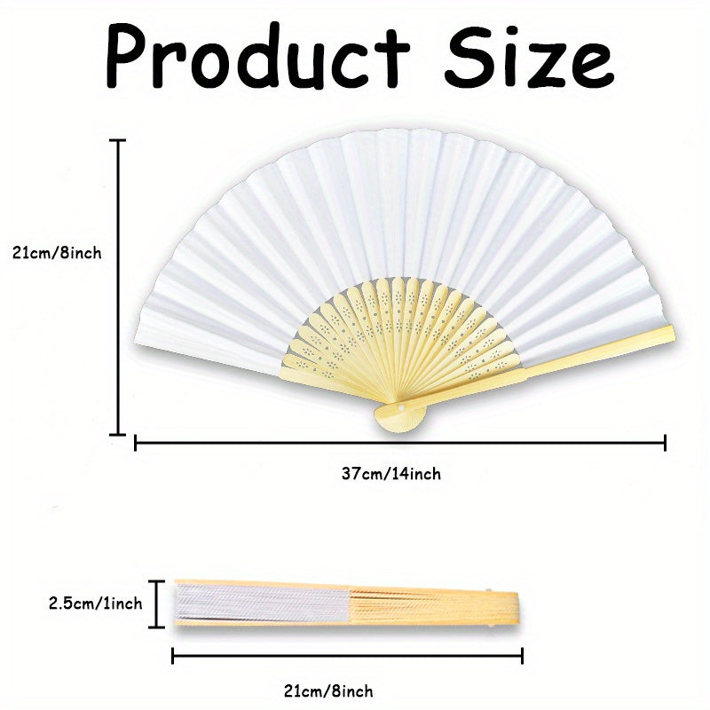 Vintage Handheld Fan Party Supplies - Pack of 10 Foldable Paper Fans