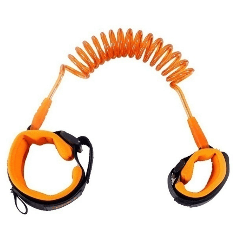 Safety wristband measuring 1.5 meters in length, designed to prevent loss. Features an anti-lost safety harness strap, safety hand rope, anti-lost wrist link, and traction rope.