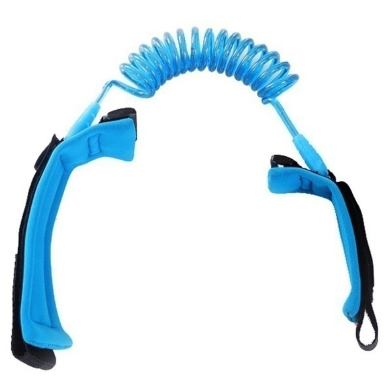 Safety wristband measuring 1.5 meters in length, designed to prevent loss. Features an anti-lost safety harness strap, safety hand rope, anti-lost wrist link, and traction rope.