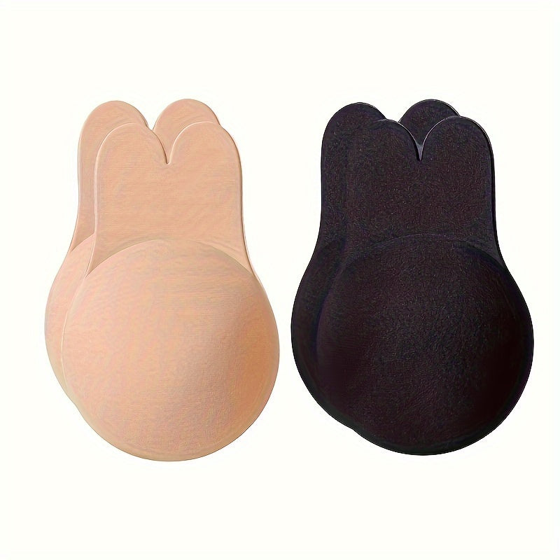 Silicone strapless bra and lifting nipple pasties for women's lingerie.