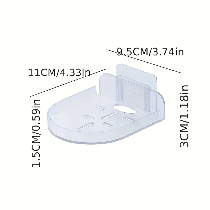 Wall-mounted camera bracket with adhesive, no drilling required, for storing monitoring equipment.