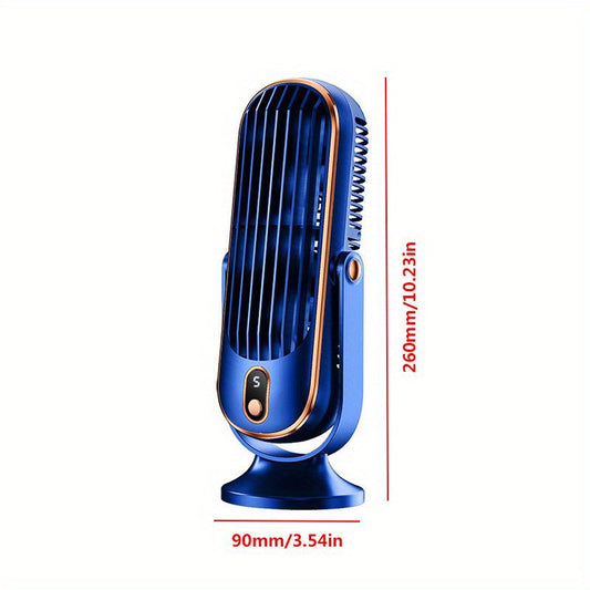 Get a Small Air Cooler Fan with Large Battery and Dual Motors for your household. This portable air cooler has 5-speed air cooling and a 720° surround air blower. Perfect for office, travel, camping, and outdoor RV use. It's also a great gift for