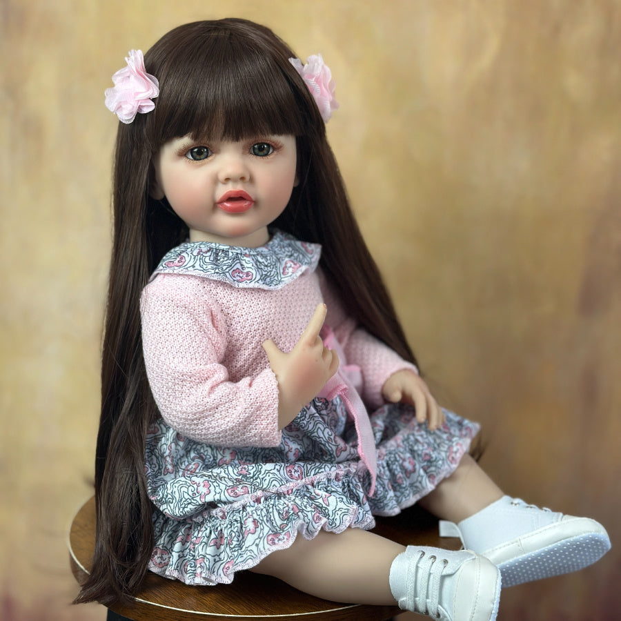 22in Full Body Silicone Reborn Doll, Lifelike Princess Toy, Birthday Gift