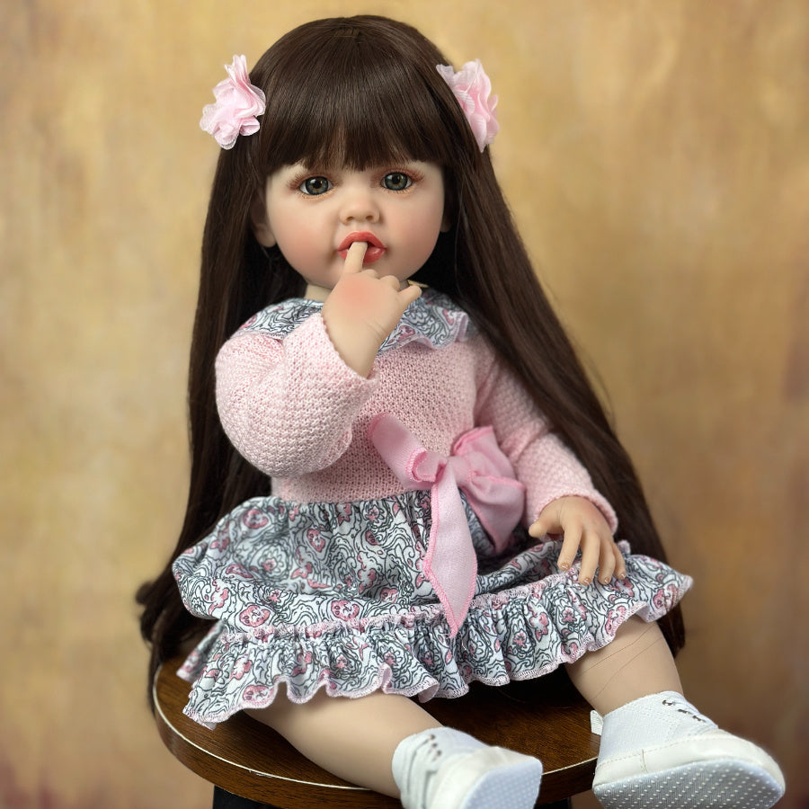 22in Full Body Silicone Reborn Doll, Lifelike Princess Toy, Birthday Gift