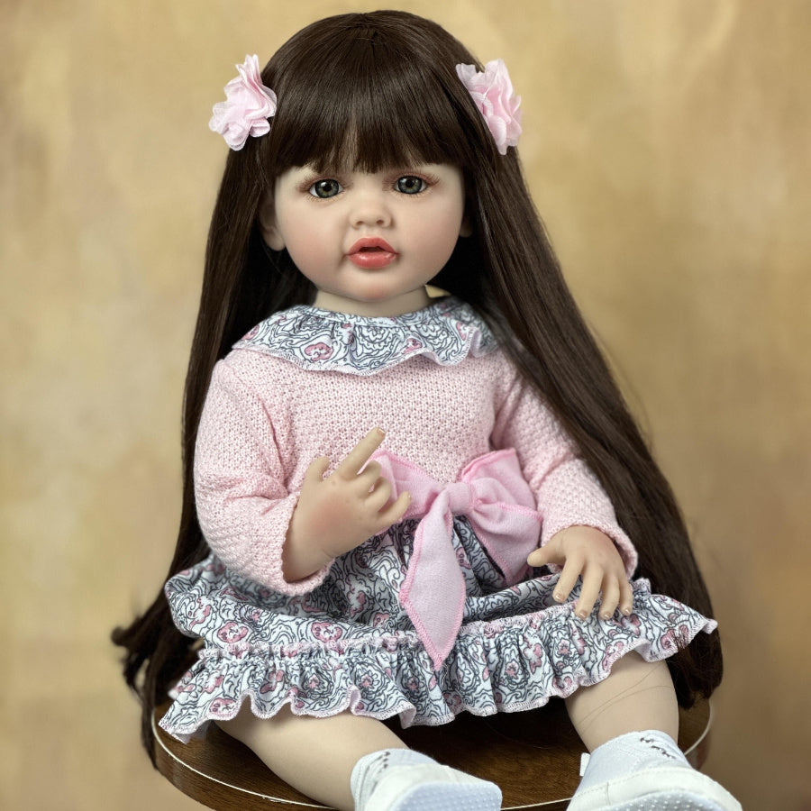 22in Full Body Silicone Reborn Doll, Lifelike Princess Toy, Birthday Gift