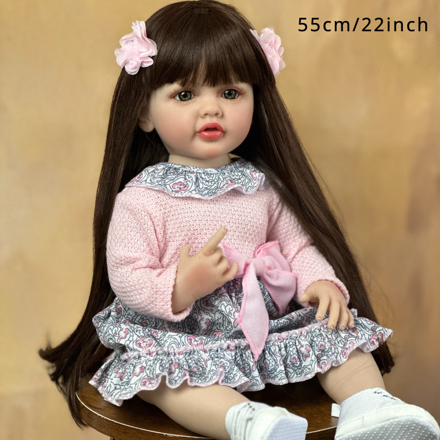 22in Full Body Silicone Reborn Doll, Lifelike Princess Toy, Birthday Gift