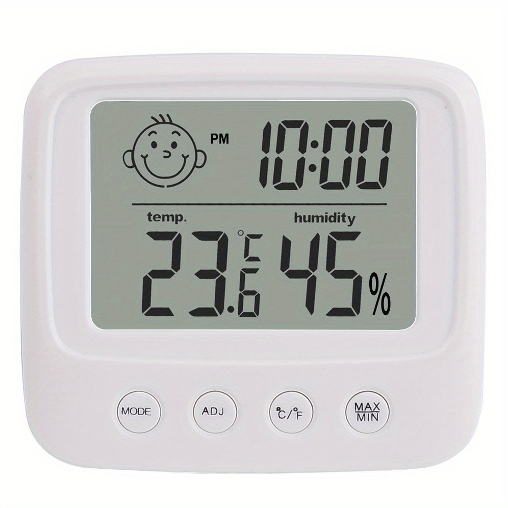 Vaikby Digital Hygrometer Thermometer with Clock, Backlight, ℃/℉ Switch, Fast 5s Refresh, for Home, Office, Bedroom.