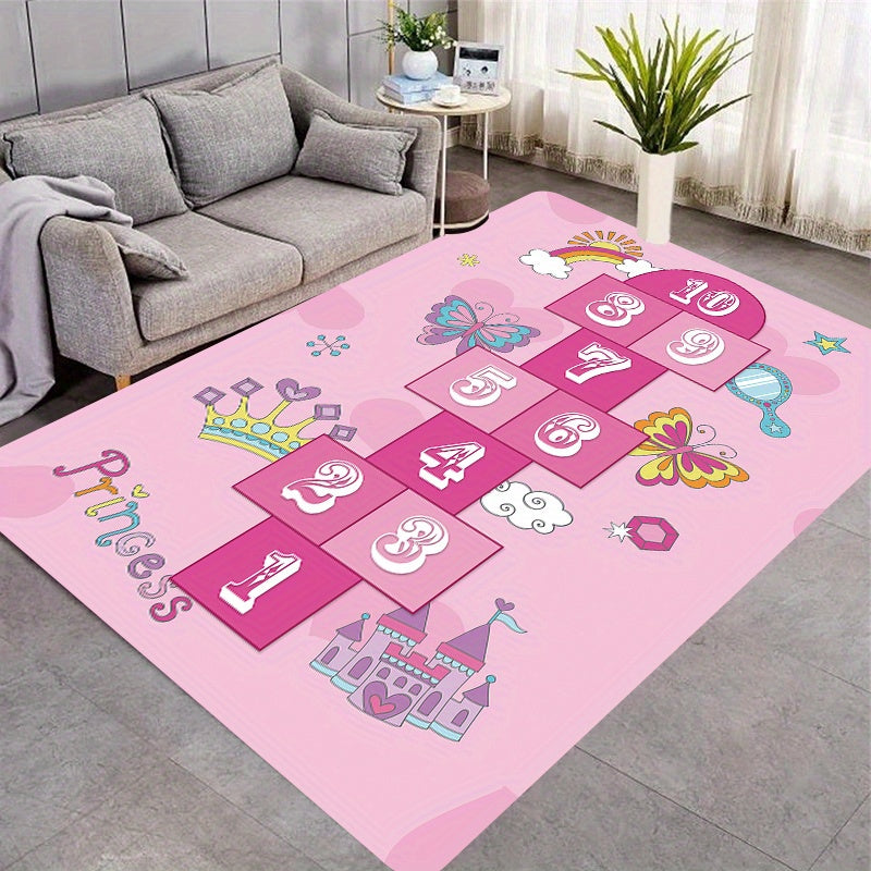 Large 1pc Room Game Area Rug with Thick Sponge Padding and Non-slip Backing, Ideal for Living Room, Bedroom, and Gamer Home Decor