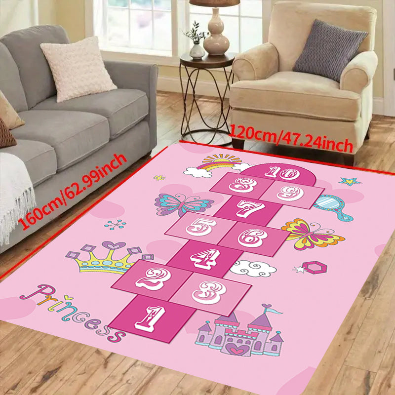 Large 1pc Room Game Area Rug with Thick Sponge Padding and Non-slip Backing, Ideal for Living Room, Bedroom, and Gamer Home Decor