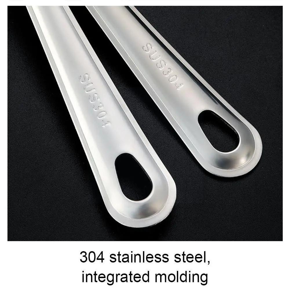 Stainless steel spoon set for home, restaurant, or hotel kitchens, includes colander, slotted spoon, and dessert fruit snack spoons.