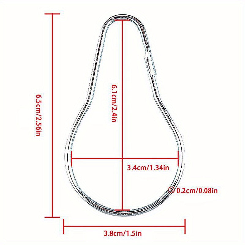 10/20pcs Stainless Steel Gourd Hook for Shower Curtains, Bathroom/Kitchen/Dorm Curtain Rings