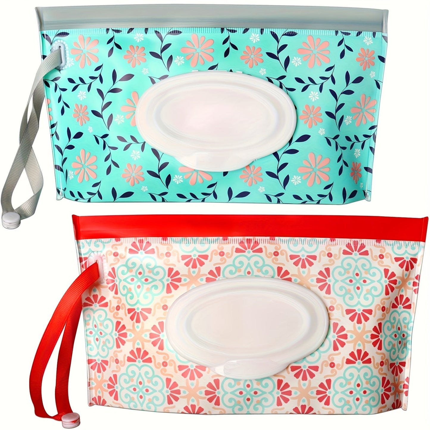 Set of 2 Reusable Portable Wipe Containers, Wet Wipe Pouches, Dispenser Holder for Travel, Perfect Gift for Christmas, Halloween, and Thanksgiving