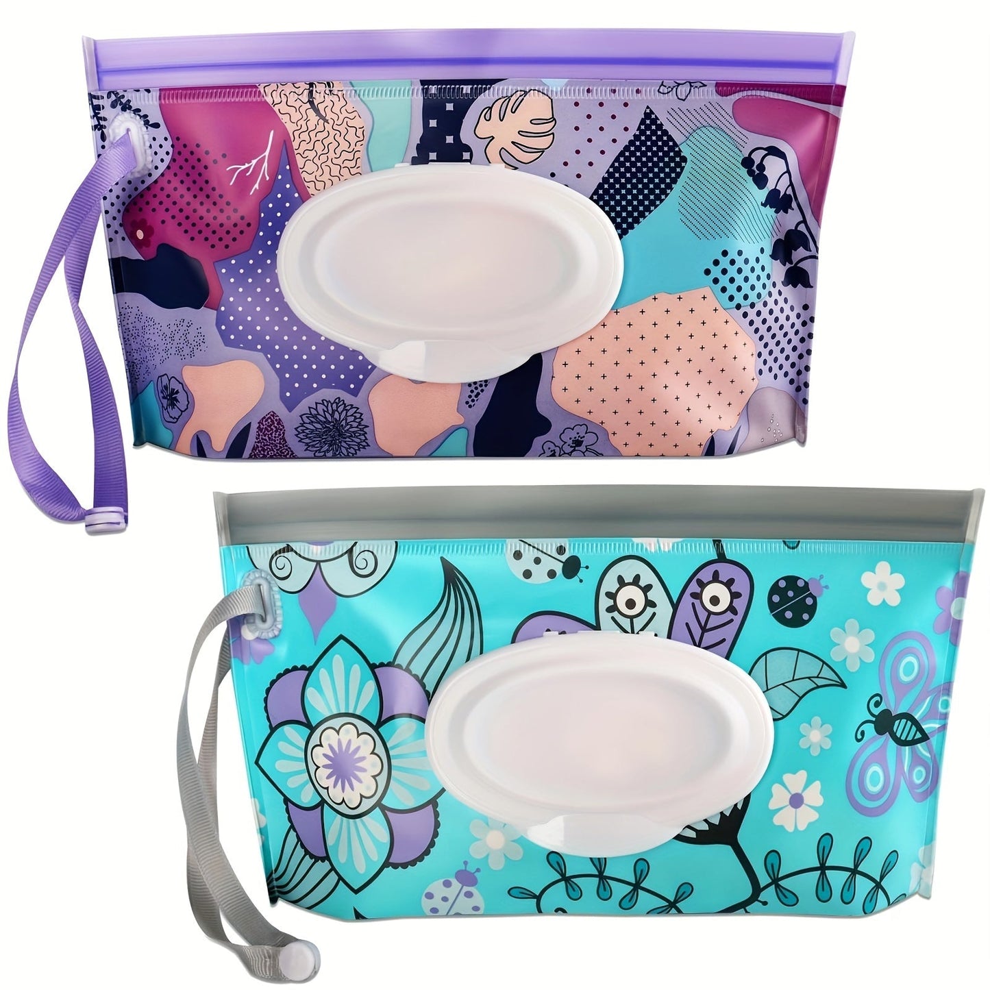 Set of 2 Reusable Portable Wipe Containers, Wet Wipe Pouches, Dispenser Holder for Travel, Perfect Gift for Christmas, Halloween, and Thanksgiving