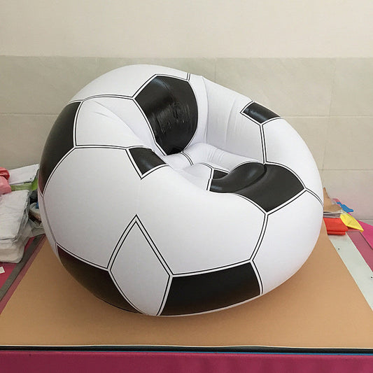 Inflatable Soccer Ball Design Sofa - Single Seater - Made from Durable PVC Material - Ideal for Home and Outdoor Use - Perfect for Camping and Sports Themed Decor - Portable and Convenient for Leisure Activities.