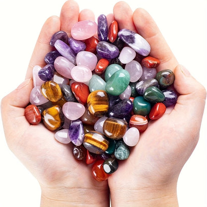 1 pack of assorted natural tumbled stones and crystals for beginners