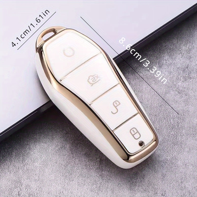 Protective cover for 4-button BYD car remote key fob shell.