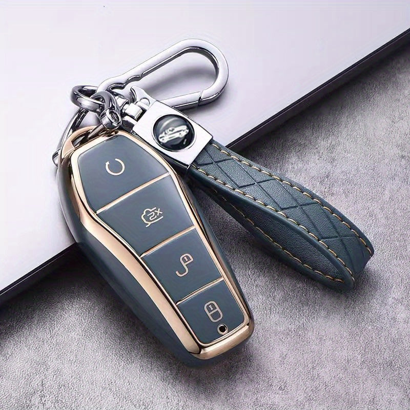 Protective cover for 4-button BYD car remote key fob shell.